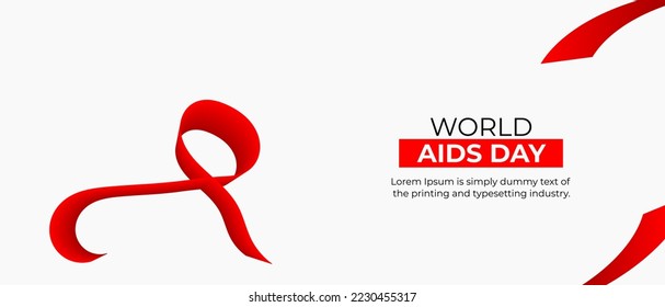 World AIDS Day Background. Red Support Ribbon background. World aids day and national HIVAIDS and aging awareness month with red ribbon