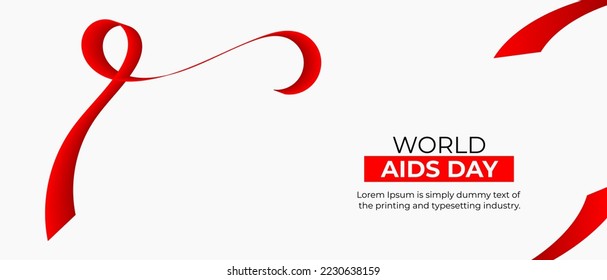 World AIDS Day Background. Red Support Ribbon background. World aids day and national HIVAIDS and aging awareness month with red ribbon