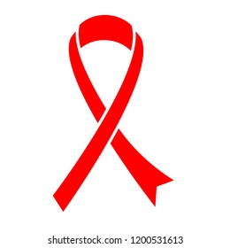 World AIDS Day background. Vector illustration World Aids Day 1st December. Aids Awareness. Red ribbon as symbol isolated on white background.
