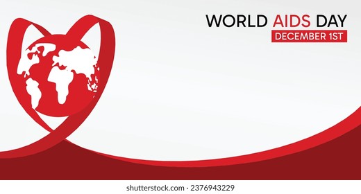 world AIDS day background, vector with copy space area. design for banner, poster, social media, flyer.