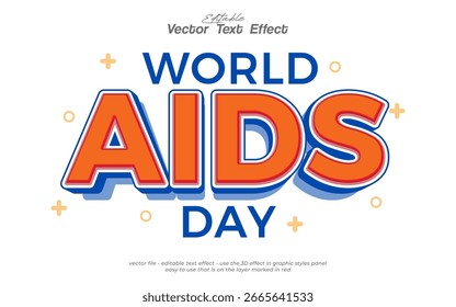 Fondo del día mundial del SIDA con efecto de texto de diseño de Vector