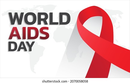 World AIDS Day Banner Background Illustration. Aids Awareness. World Aids Day concept. Red Ribbon. Vector illustration EPS10