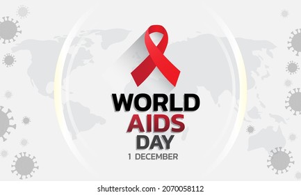 World AIDS Day Banner Background Illustration. Aids Awareness. World Aids Day concept. Red Ribbon. Vector illustration EPS10