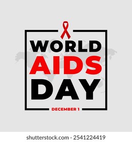 Ilustração de fundo do banner do Dia Mundial da AIDS. Conscientização sobre a Aids. Conceito do Dia Mundial da Aids com mapas mundiais.