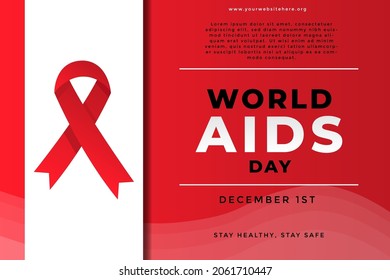world aids day banner flat design