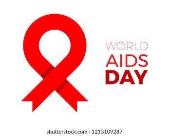 world aids day banner layout design with text and red ribbon of aids awareness. easy to edit and customize vector illustration for greeting cards, posters, invitations, brochures. eps10