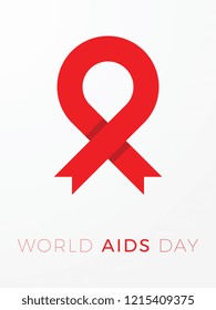 world aids day banner layout design with text and red ribbon of aids awareness. easy to edit and customize vector illustration for greeting cards, posters, invitations, brochures. eps10