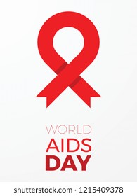 world aids day banner layout design with text and red ribbon of aids awareness. easy to edit and customize vector illustration for greeting cards, posters, invitations, brochures. eps10