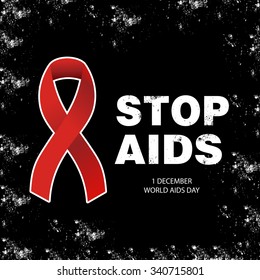 WORLD AIDS DAY banner on black background