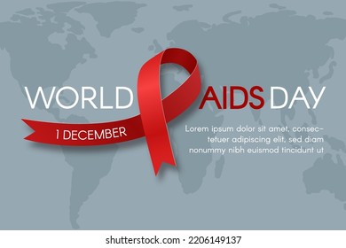 World AIDS Day banner. Vector flat illustration.