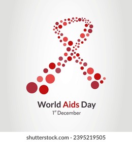 World AIDS Day Banner vector, Illustration. Red ribbon concept for World AIDS Day.
