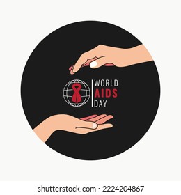 Día mundial de ayuda entre las manos diseño ilustración vectorial