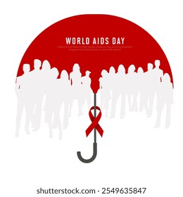 Dia Mundial da Aids campanha conceito criativo. Ilustração vetorial 3d para mídias sociais.