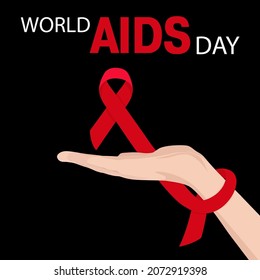 World Aids Day card. 1st December World Aids Day. Vector illustration.