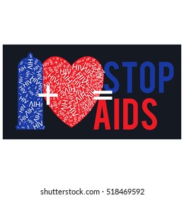 World Aids Day card on black background.