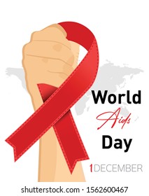 World Aids Day concept. Aids Awareness. 1 December. Vector illustration