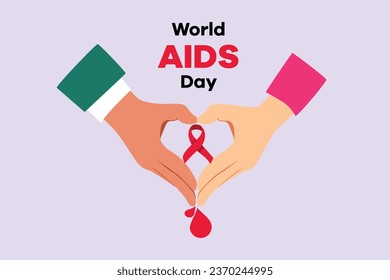 World AIDS Day concept. Aids Awareness icon design for poster, banner, t-shirt. Colored flat vector illustration isolated.