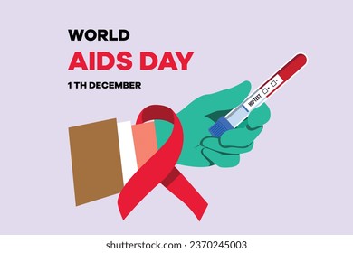World AIDS Day concept. Aids Awareness icon design for poster, banner, t-shirt. Colored flat vector illustration isolated.
