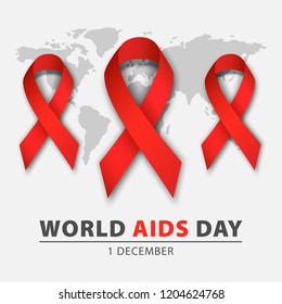 World aids day concept background. Realistic illustration of world aids day vector concept background for web design