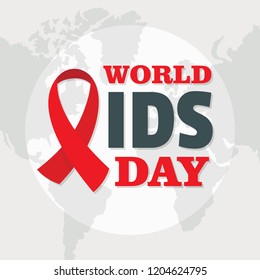 World aids day concept background. Flat illustration of world aids day vector concept background for web design