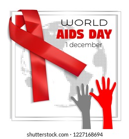 World AIDS day concept background. Realistic illustration of world AIDS day vector concept background for web design