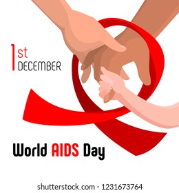 World aids day concept background. Cartoon illustration of world aids day vector concept background for web design