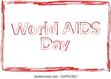 World aids day concept creative background. Template for banner, poster with text inscription and red ribbon. Vector EPS10 illustration