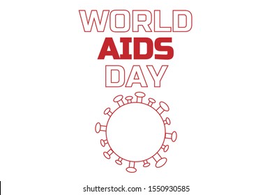 World aids day concept creative background with molecule of HIV - human immunodeficiency viruses. Template for banner, poster with text inscription. Vector EPS10 illustration