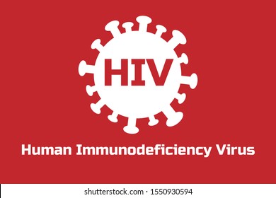 World aids day concept creative background with molecule of HIV - human immunodeficiency viruses. Template for banner, poster with text inscription. Vector EPS10 illustration