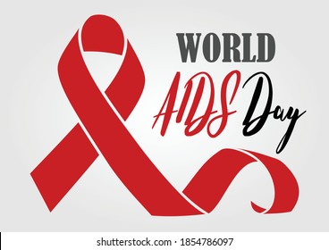 World Aids Day concept for poster, badge, emblem or logo. Vector illustration.