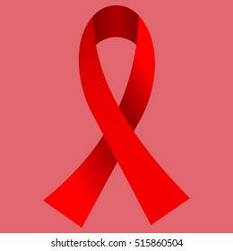 World AIDS Day concept poster with red ribbon of AIDS awareness symbol for solidarity with HIV-positive people Vector illustration.