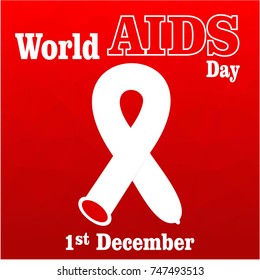 World Aids Day concept of Red polygonal background.