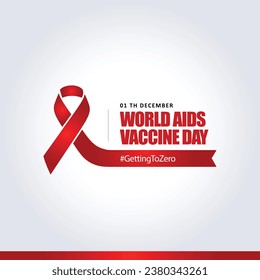 World Aids Day Concept Vector Illustration For Social Media With Ribbon