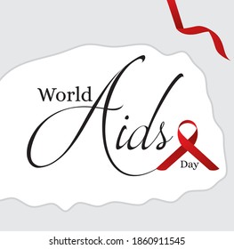 World Aids Day Creative Text and ribbon Design