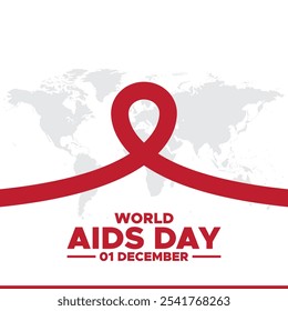 Dia Mundial da AIDS de dezembro de 2001 Ilustração do Vetor de Fundo, Fundo do Dia Mundial da AIDS. Campanha de conscientização sobre o Dia Mundial da Aids. Cartaz, Faixa, Panfleto, Correio, Cartão, Capa. Projeto de prevenção de HIV/AIDS. Fita vermelha