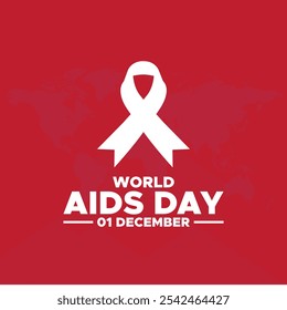 World AIDS Day December 01 Background Vector Illustration,World AIDS Day background. World AIDS Day Awareness Campaign. Poster, Banner, Flyer, Post, Card, Cover. HIV AIDS prevention design. Red ribbon
