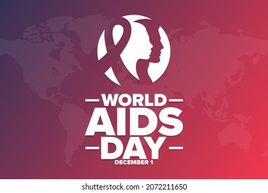 World AIDS Day. December 1. Holiday concept. Template for background, banner, card, poster with text inscription. Vector EPS10 illustration