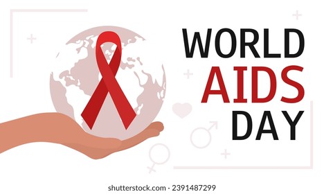 World Aids day. December 1. Banner, background,  poster, template. Vector illustration. 