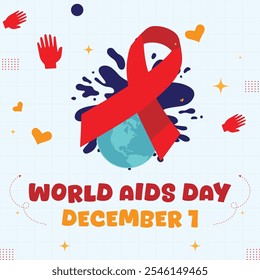 World AIDS Day – December 1, 2024, Attractive design, can be used on all social media platforms, beautiful color combination, get it now for the first purchase.