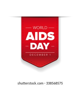 World AIDS Day - December 1 red ribbon