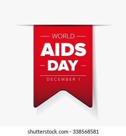 World AIDS Day - December 1 red ribbon