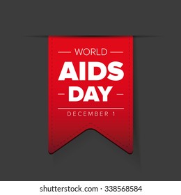 World AIDS Day - December 1 red ribbon