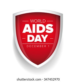 World AIDS Day - December 1 red shield