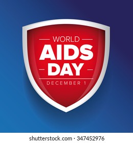 World AIDS Day - December 1 red shield