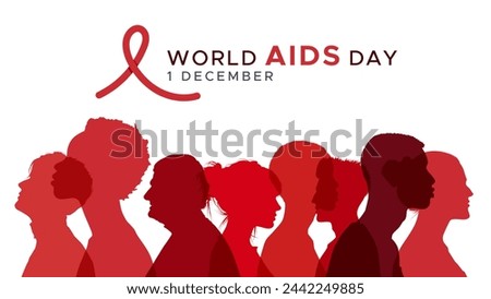 World Aids Day, December 1. Prevent AIDS. Aids prevention awareness. Red ribbon element. care about public health