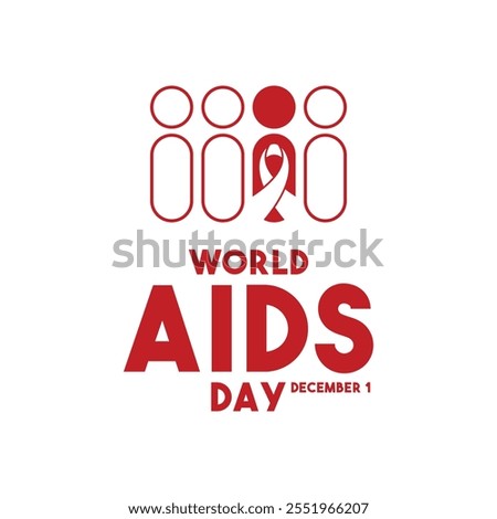 World AIDS Day. December 1. White background. AIDS awareness. Eps 10.