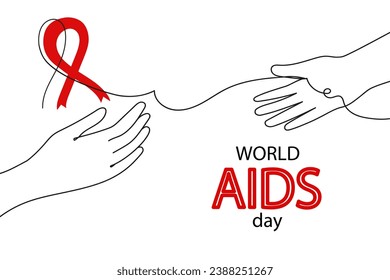 World AIDS Day. December AIDS awareness. Vector doodle illustratuon for banner, poster social media.