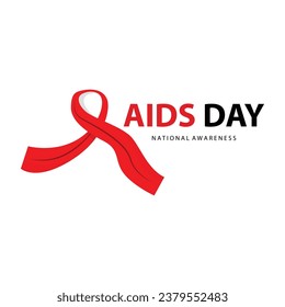 World Aids Day Design, Simple Aids Ribbon Logo Vector Illustration Template