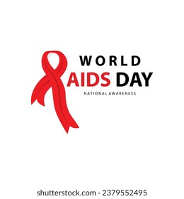 World Aids Day Design, Simple Aids Ribbon Logo Vector Illustration Template