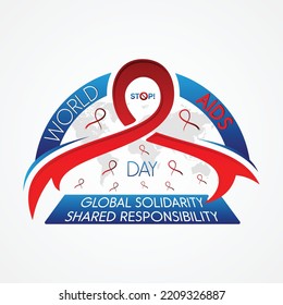 World AIDS day emblem template design vector background. Vector illustration EPS.8 EPS.10